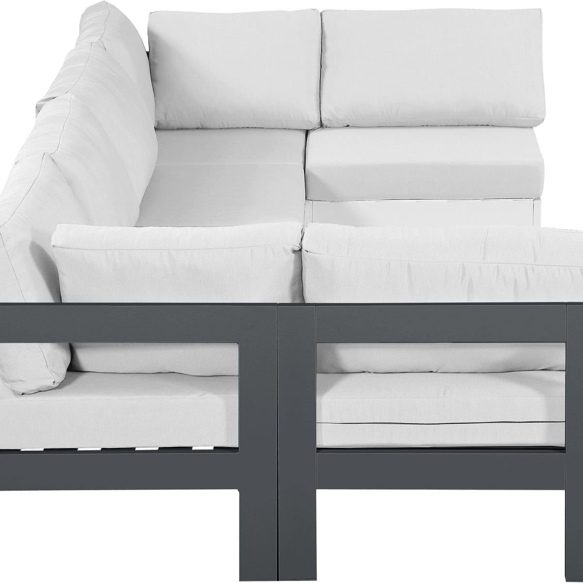 Nizuc - Outdoor Patio 6 Piece Modular Sectional With Gray Frame