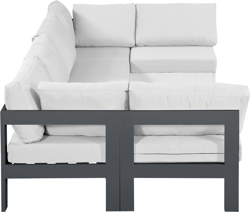 Nizuc - Outdoor Patio 6 Piece Modular Sectional With Gray Frame