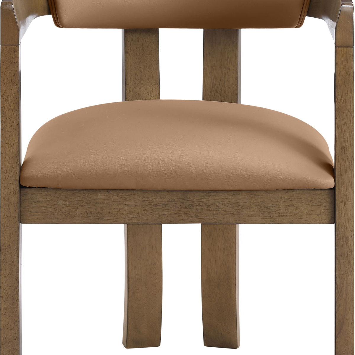 Lavrin - Vegan Leather Upholstered Dining Arm Chair (Set of 2) - Walnut Base