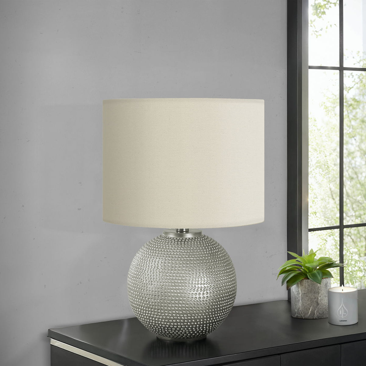 Lighting, Table Lamp, Modern - Gray / Cream