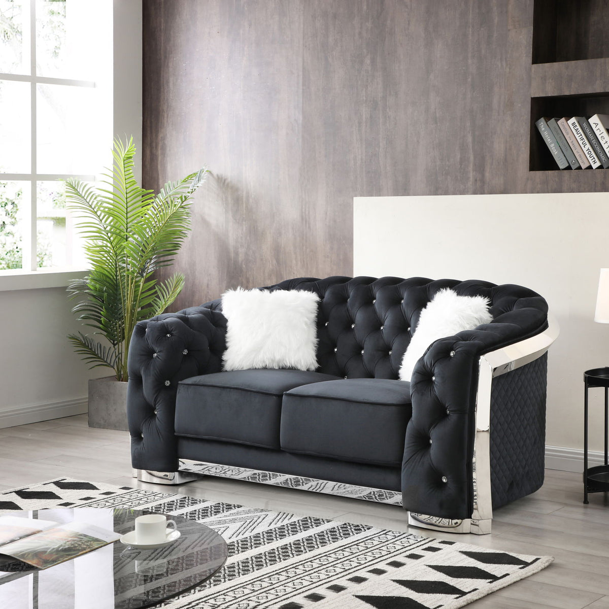 Loveseat With Flared Arms