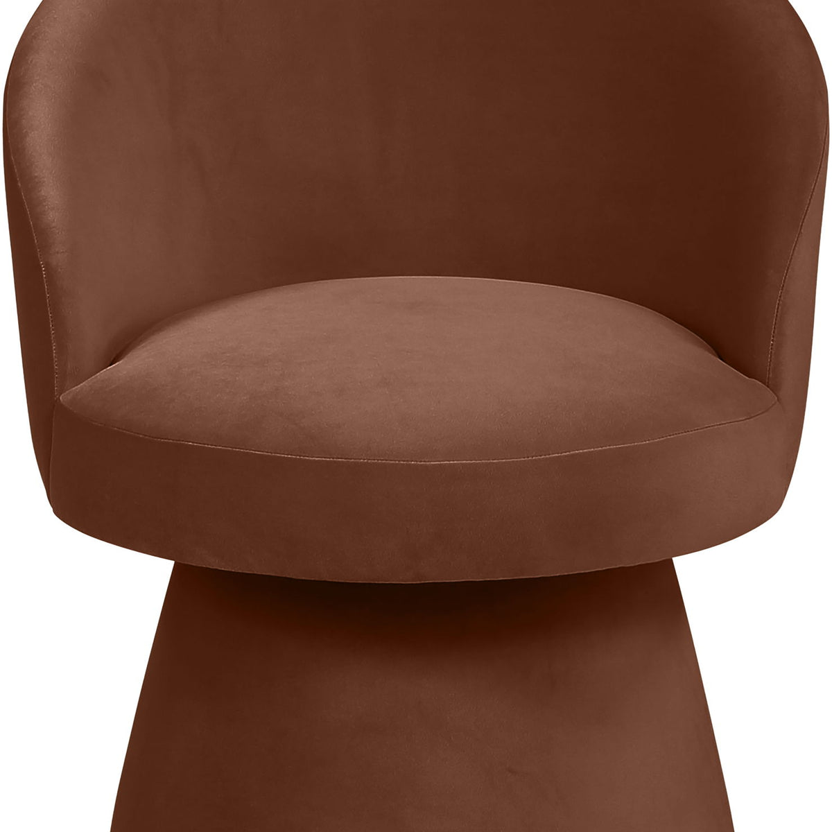 Selene - Velvet Performance Fabric Upholstered Swivel Dining Chair - Cognac