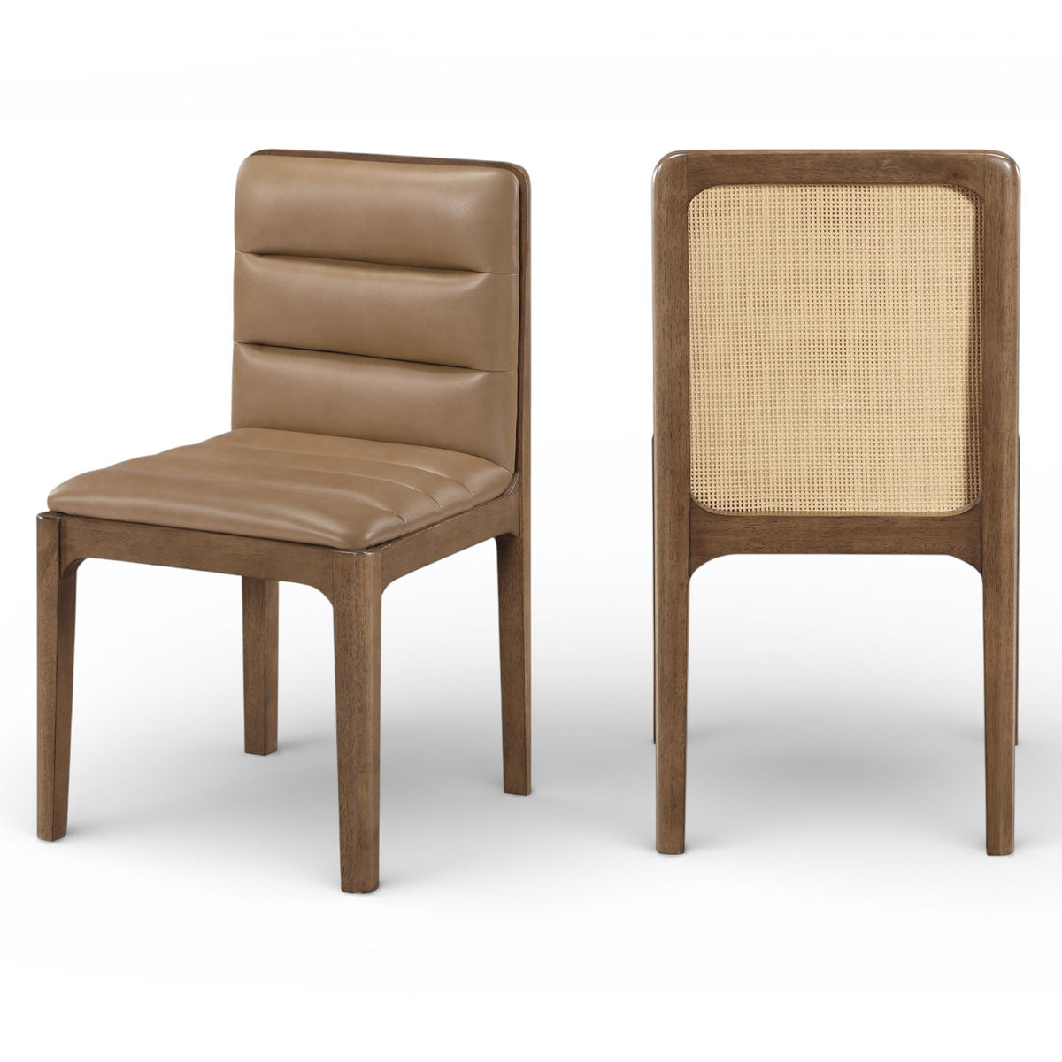 Ellis - Vegan Leather Upholstered Dining Chair (Set of 2) - Tan