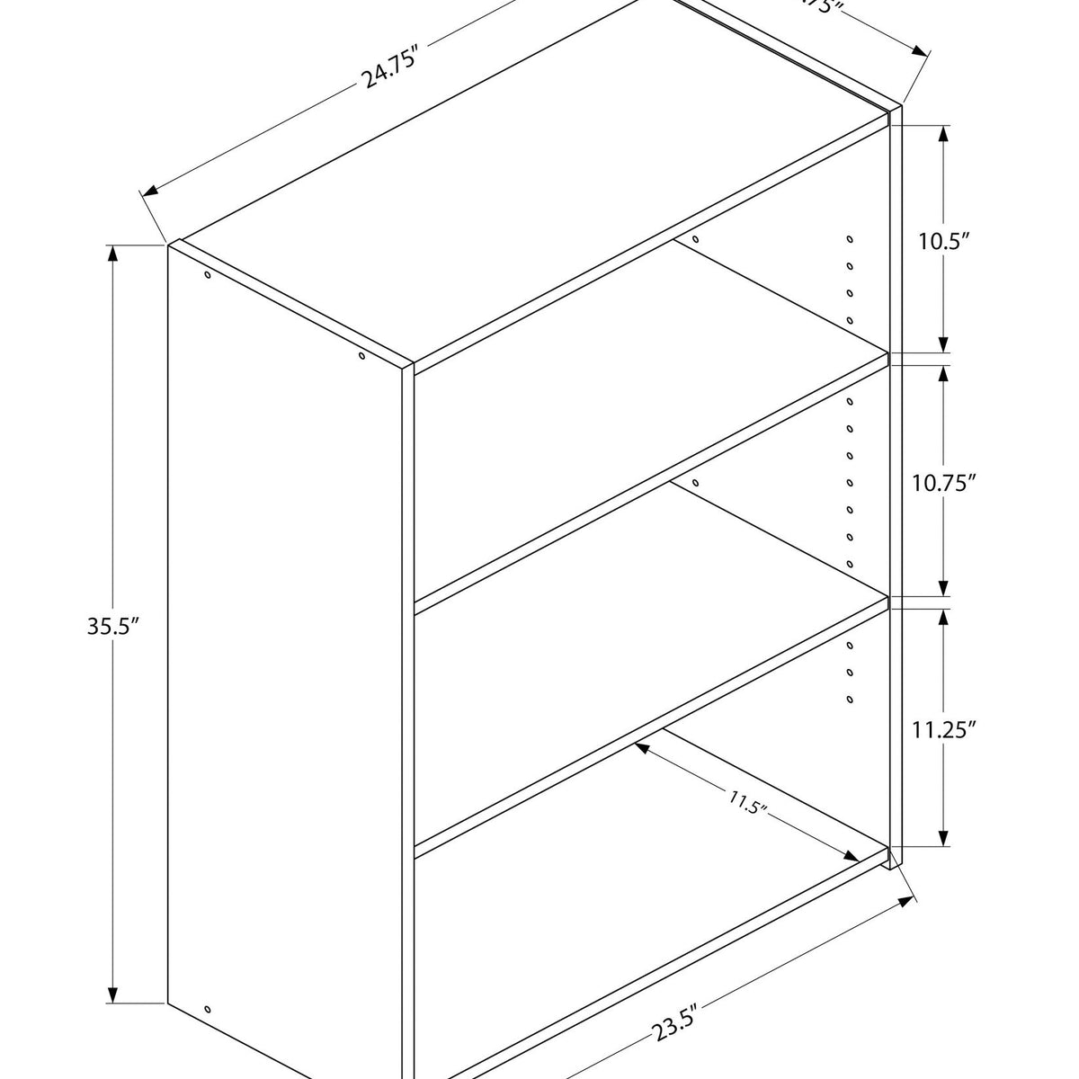 Bookshelf, Bookcase, 4 Tier, For Office, Transitional