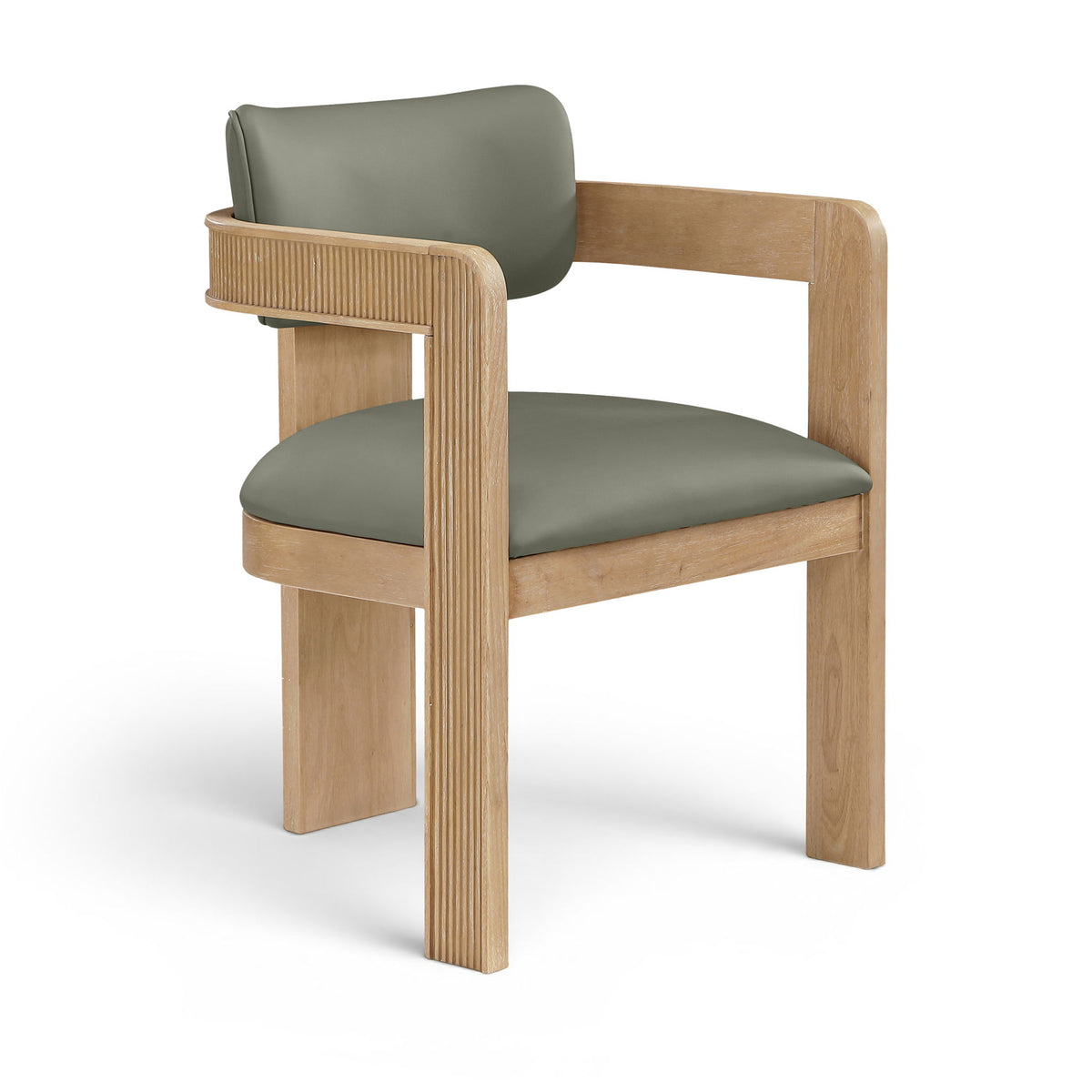 Sacha - Vegan Leather Upholstered Dining Chair With Natural Base (Set of 2)