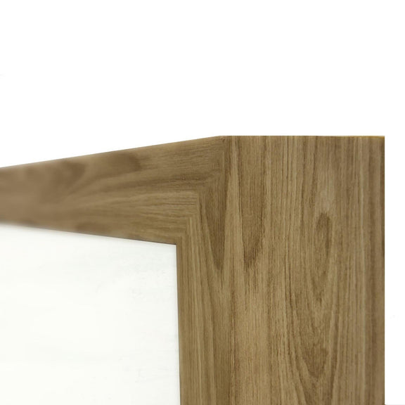 Light wood painting frame corner with beveled edge