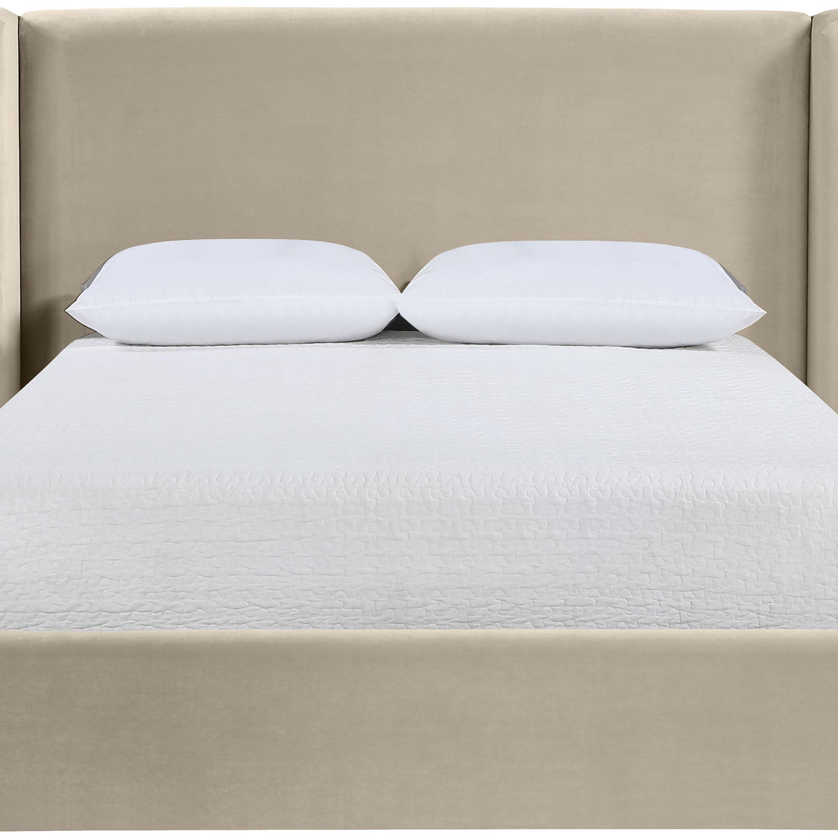Kendall - Velvet Upholstered Bed - Cream