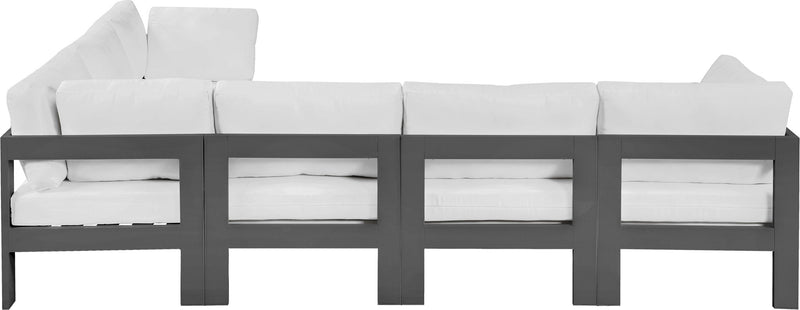 Nizuc - Outdoor Patio 6 Piece Modular Sectional With Gray Frame