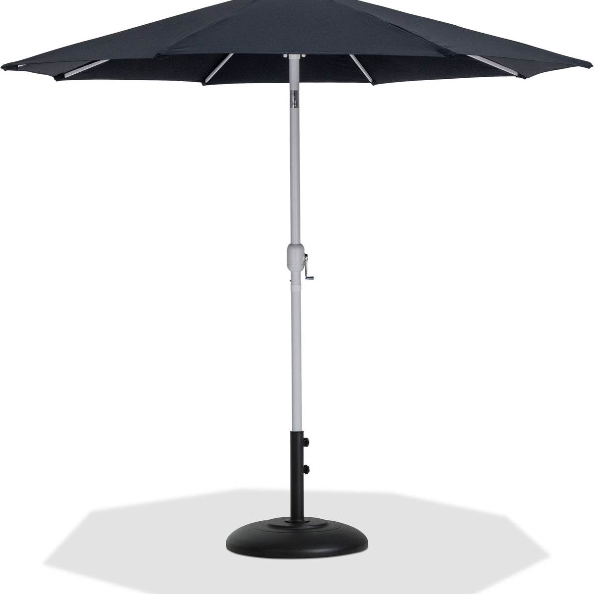 Fiji - Aluminum Patio Umbrella With Round Black And White Base