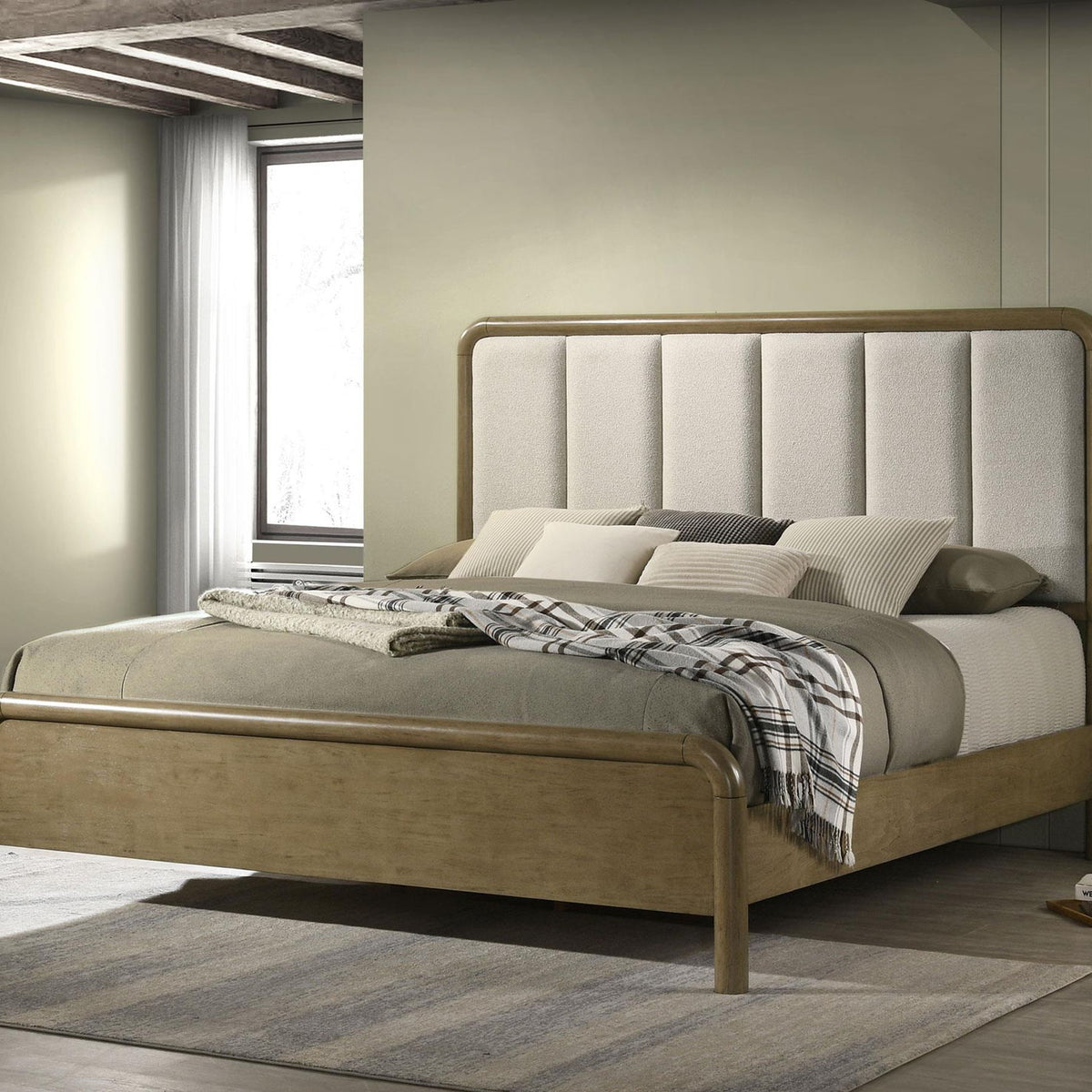 Amsbury 59-inch Upholstered Queen Bed Nutmeg