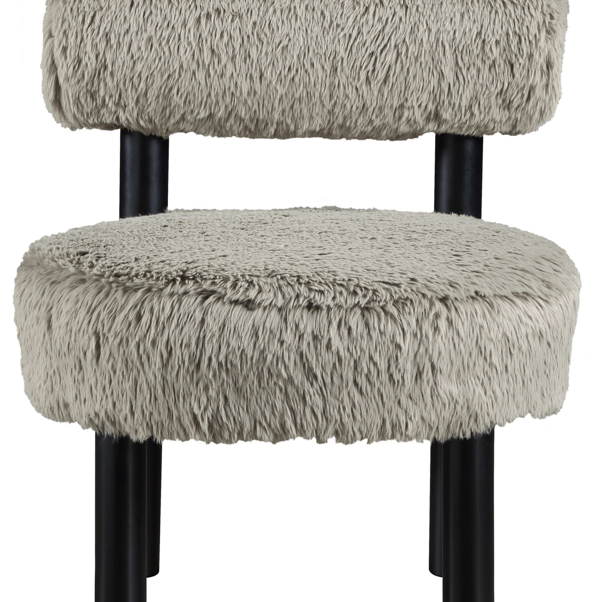 Ambre - Vegan Shearling Fabric Upholstered Accent Chair - Taupe