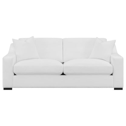 Ashlyn - Upholstered Sloped Arm Sofa - White