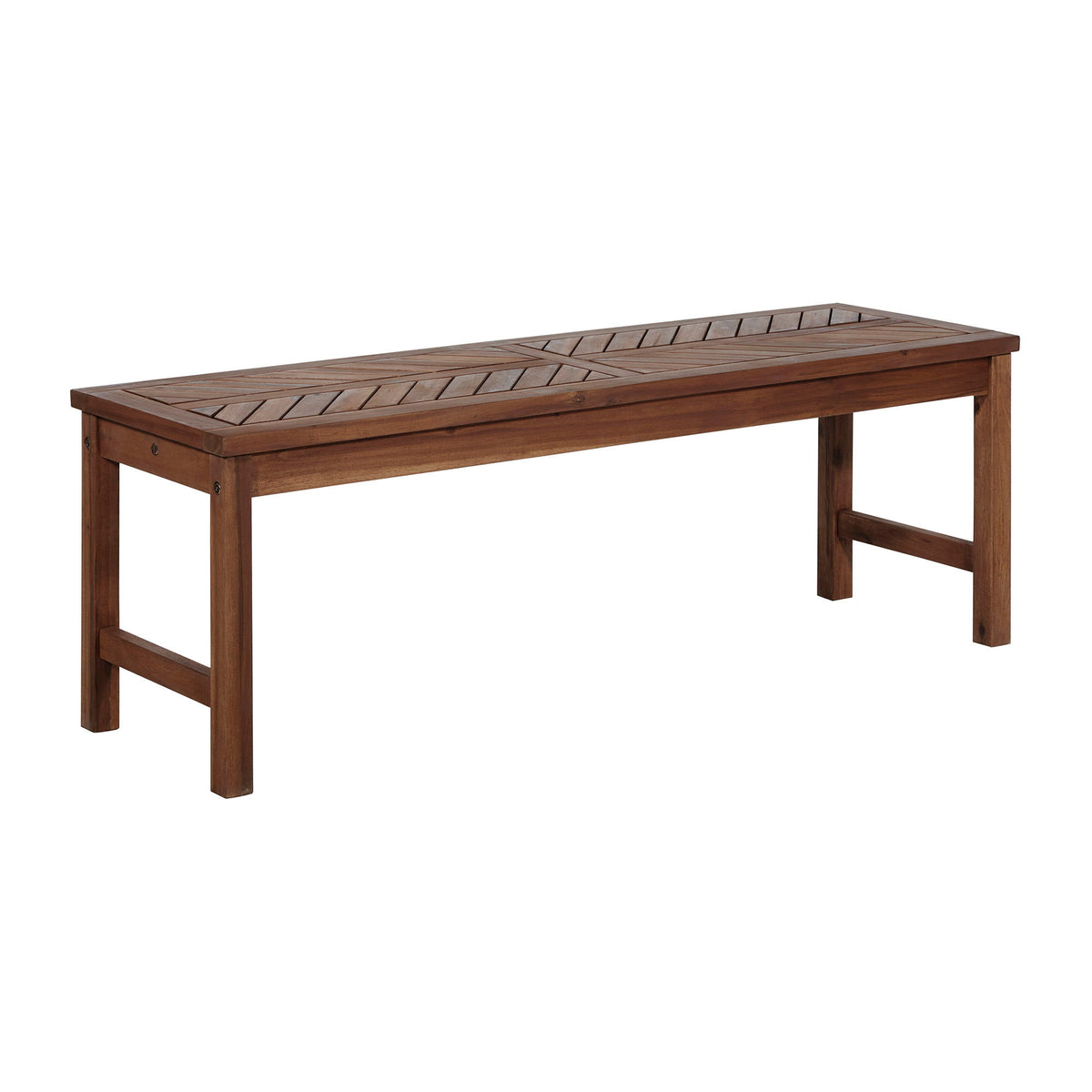 Modern Slat Top Solid Wood Patio Bench