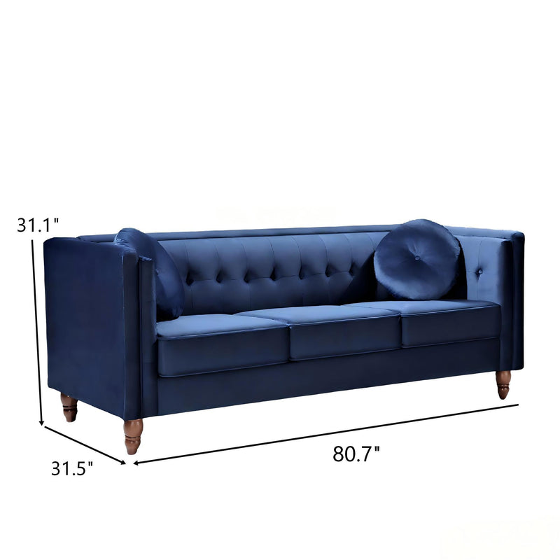 Chesterfield Sofa With Square Arms For Living Room