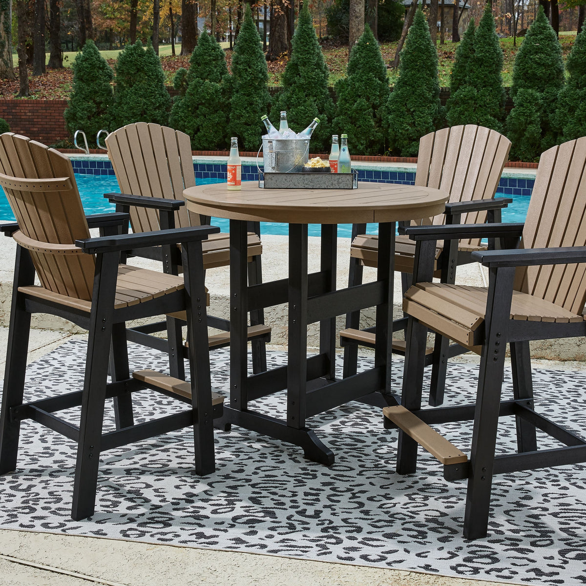Fairen Trail - Black / Driftwood - 5 Pc. - Dining Set with 4 Chairs