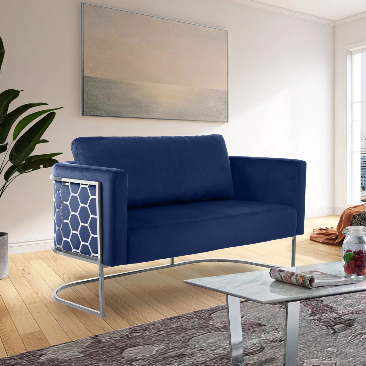 Casa - Loveseat with Chrome Legs