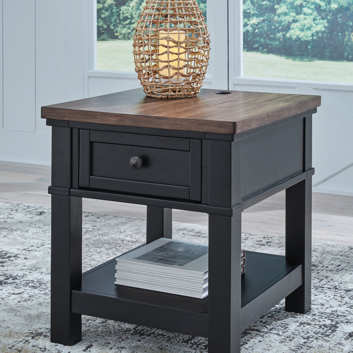 Wildenauer - Brown / Black - Rectangular End Table