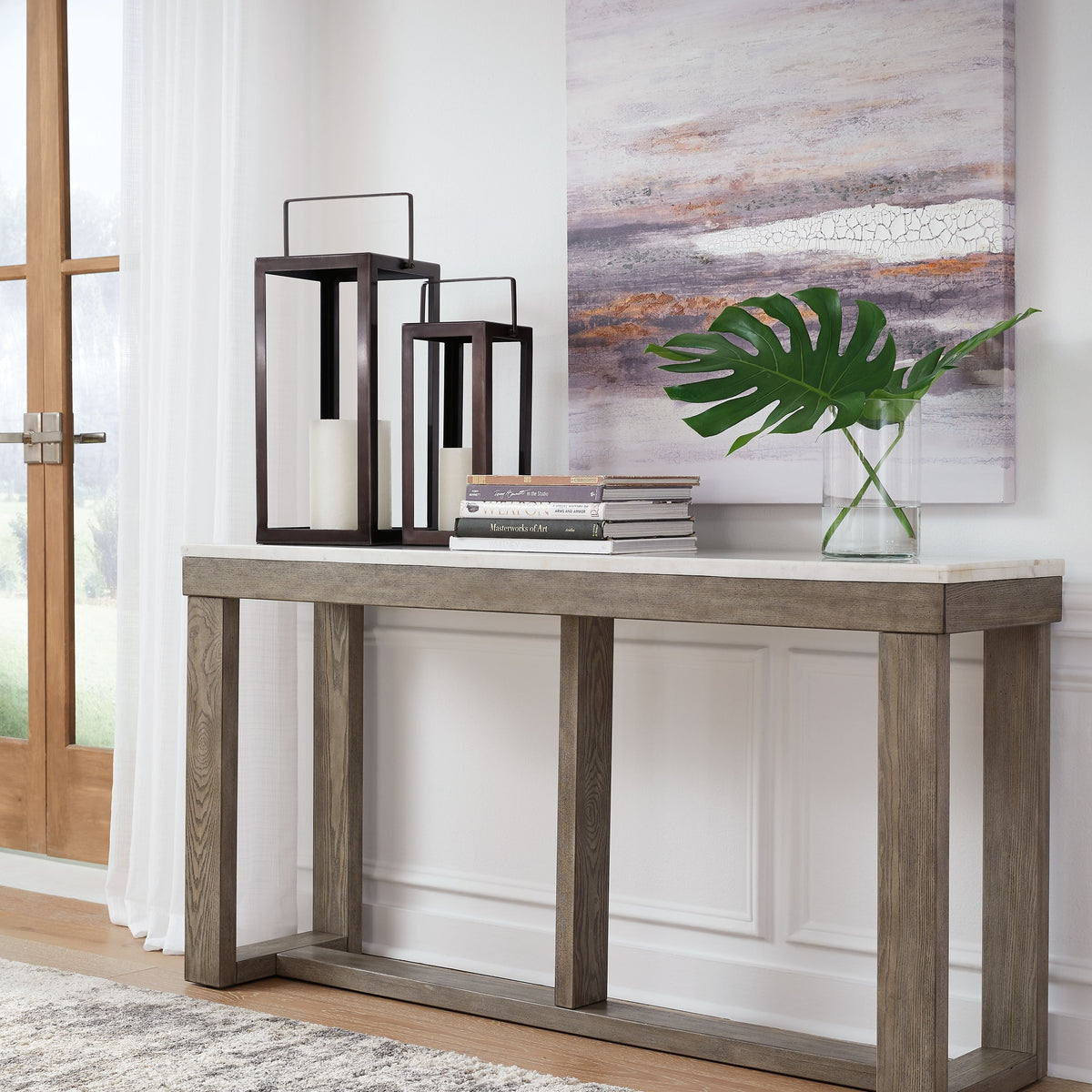 Loyaska - Sofa Table - Brown / Ivory