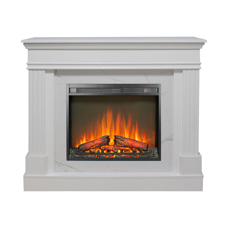 44' Electric Fireplace with Mantel for Living Room or Bedroom,23' Fireplace Insert Heater, Realistic Log and Flame Effect, Remote Control, Timer