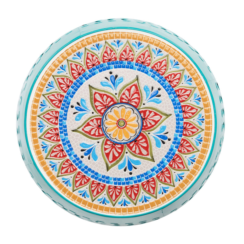 Ruby - Boho Mosaic Side Table With Ceramic Tile Top