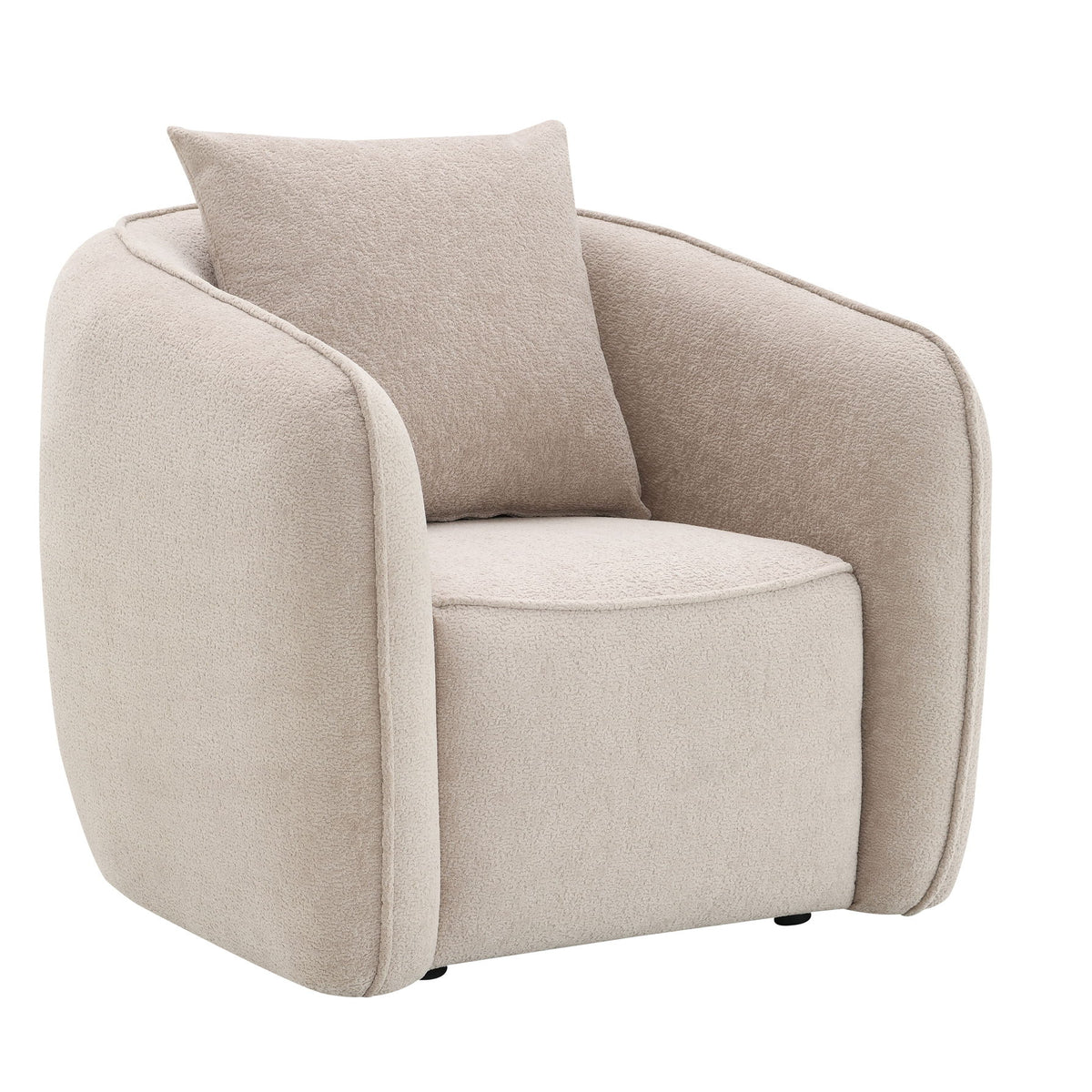 Keith - Chenille Chair With 1 Matching Color Toss Pillows