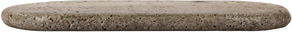 Genuine marble tray, round gray speckled stone top