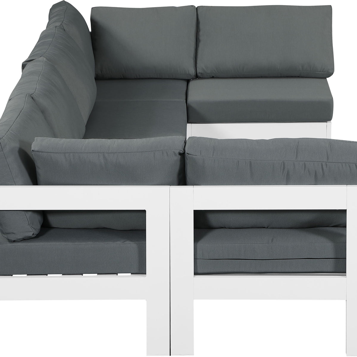 Nizuc - Outdoor Patio 6 Piece Modular Sectional With White Frame