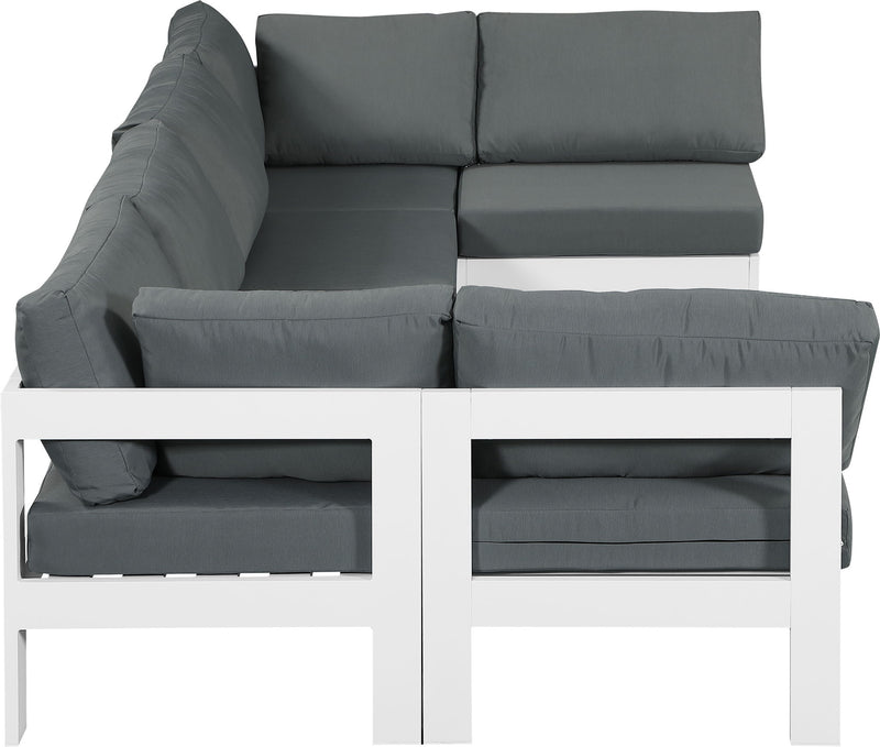Nizuc - Outdoor Patio 6 Piece Modular Sectional With White Frame