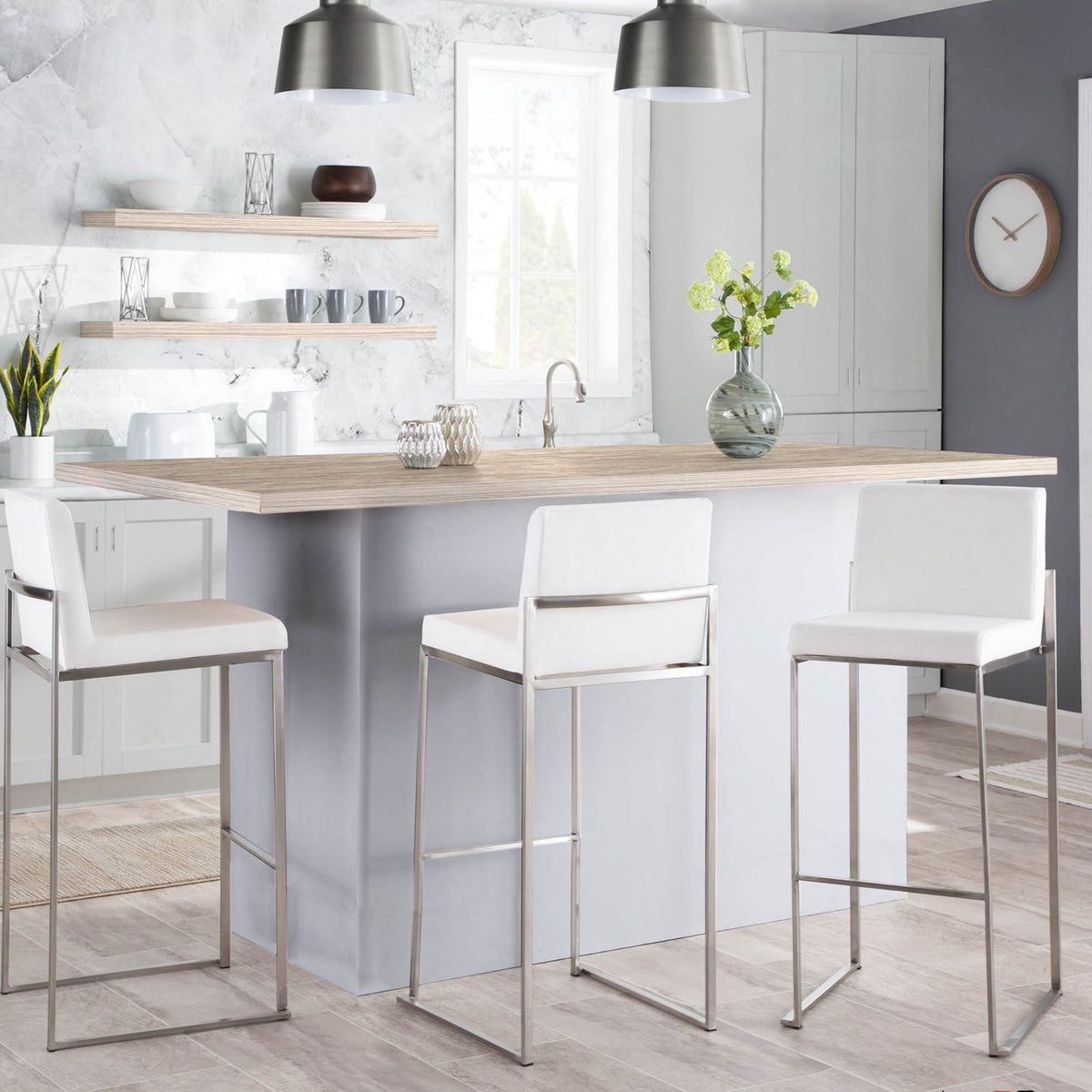 Fuji - Contemporary And Modern Elegance High Back Barstool