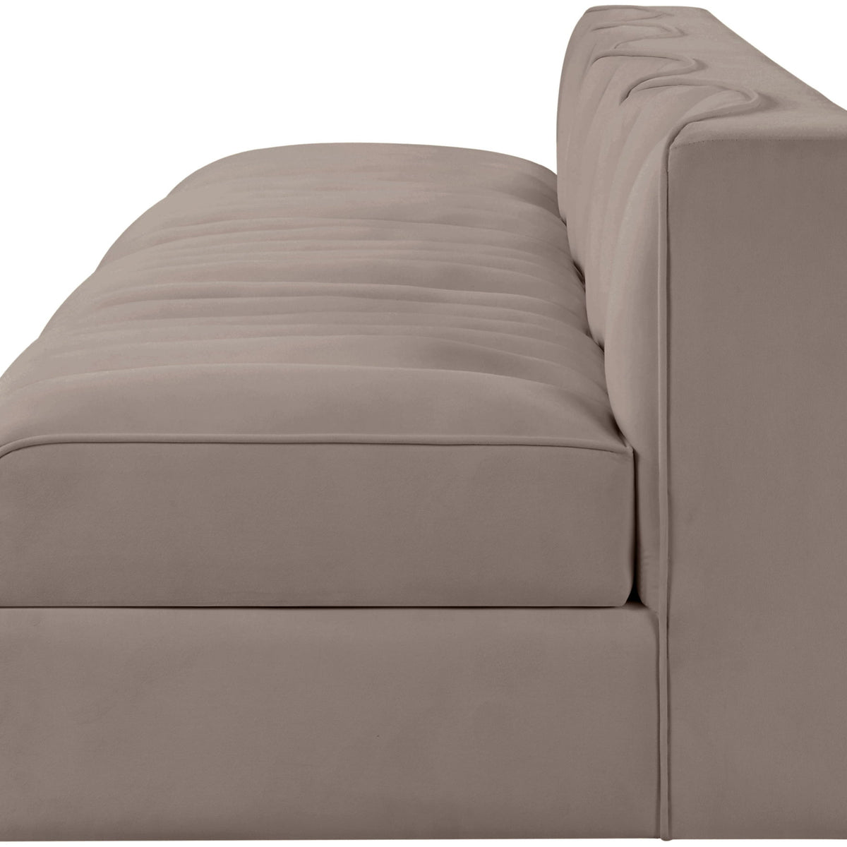 Rummi - Armless Velvet Performance Fabric Upholstered 4 Piece Modular Sofa