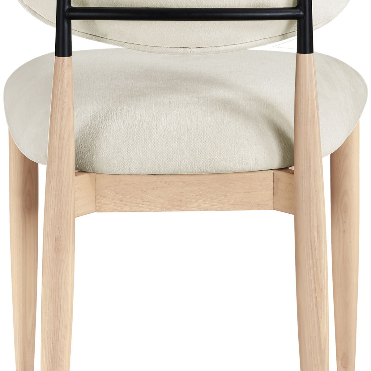 Riccio - Performance Fabric Upholstered Dining Side Chair (Set of 2) With Light Brown Legs - Cream