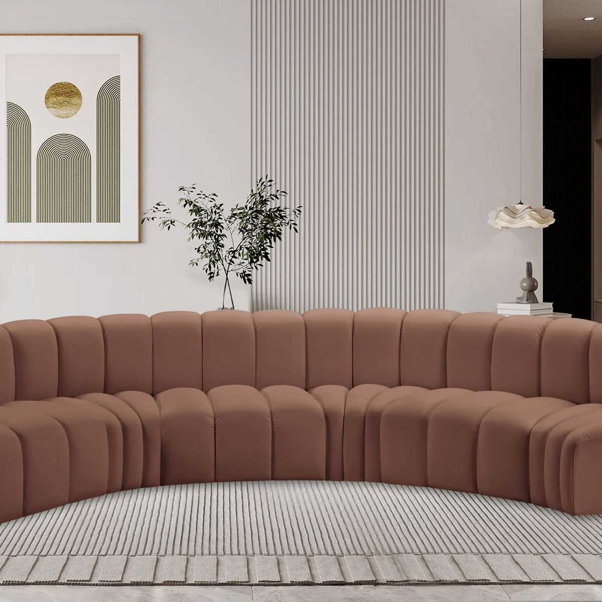 Arc - Faux Leather 6 Piece U-Shaped Modular Sofa