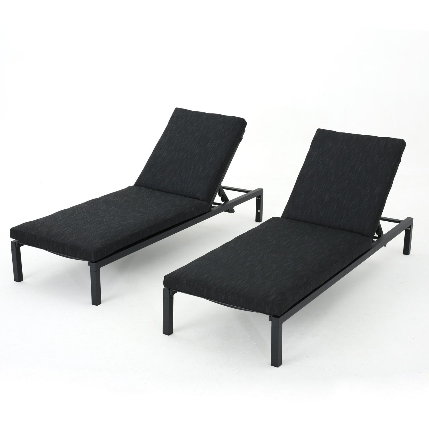Modern Chaise Lounge With Wate Resistant Fabric Cushions