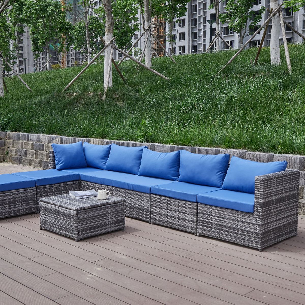 Patio Sofa With Cushions