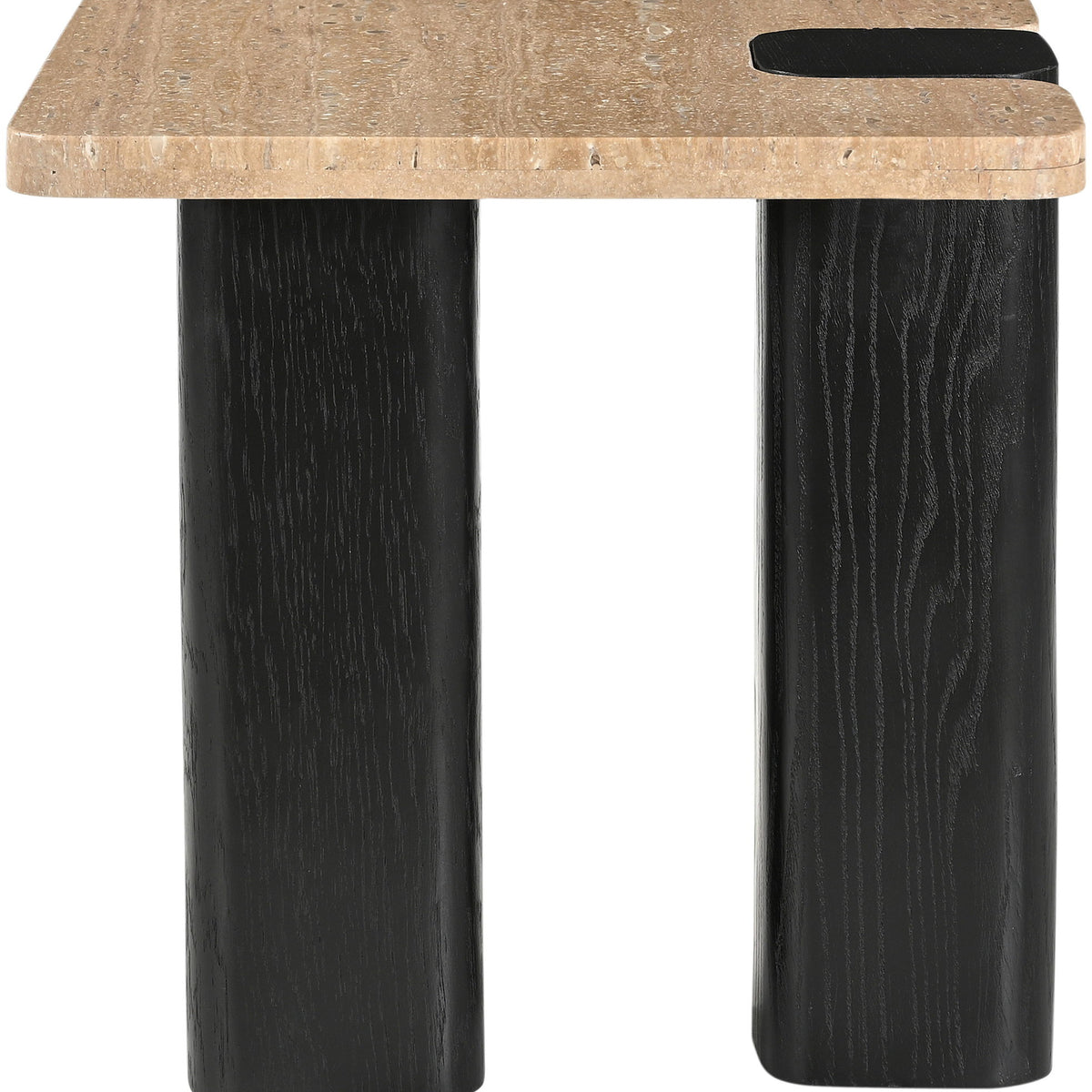 Ravenna - Genuine Travertine Top And Oak Wood Base Table