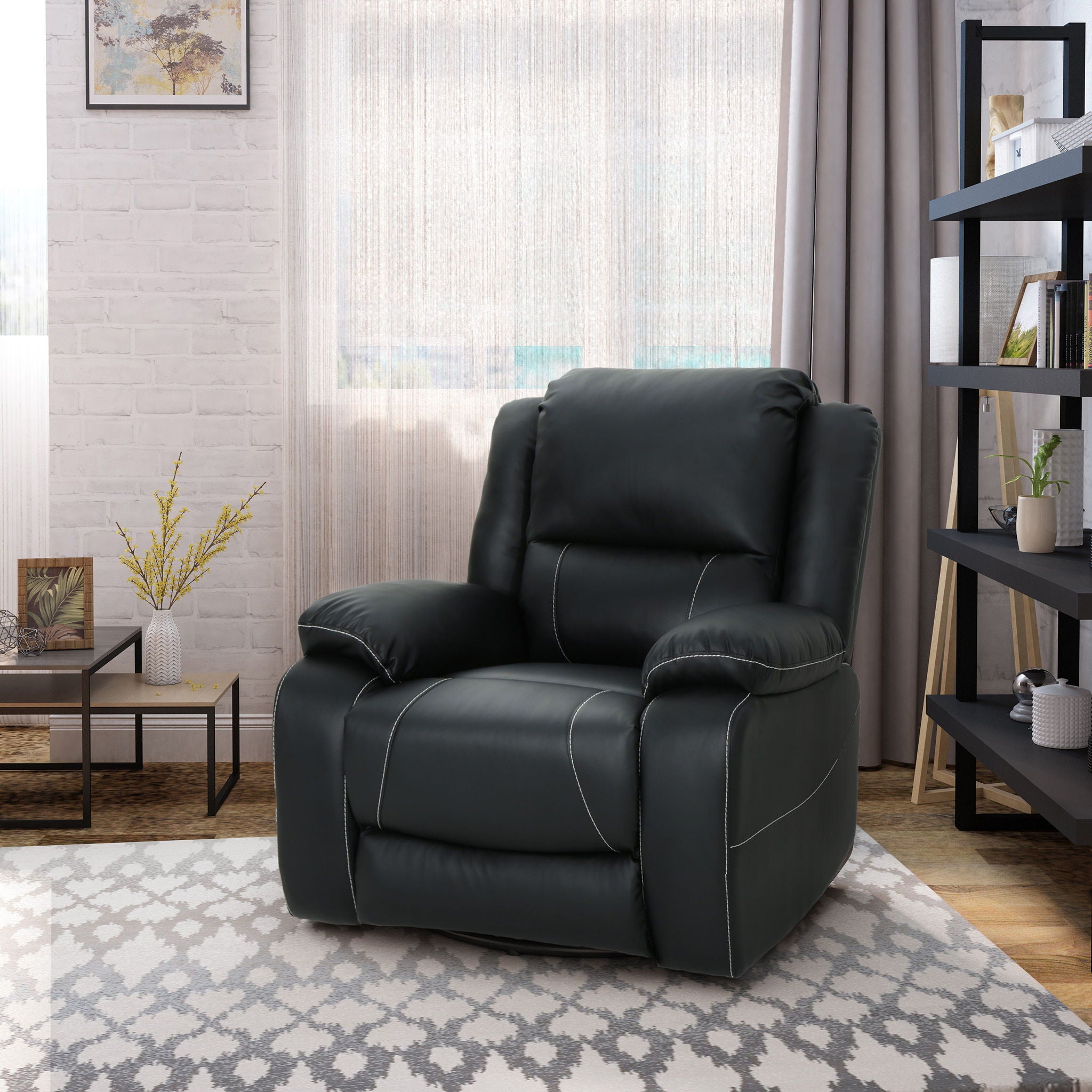 Stylish Wide Manual Swivel Standard Recliner