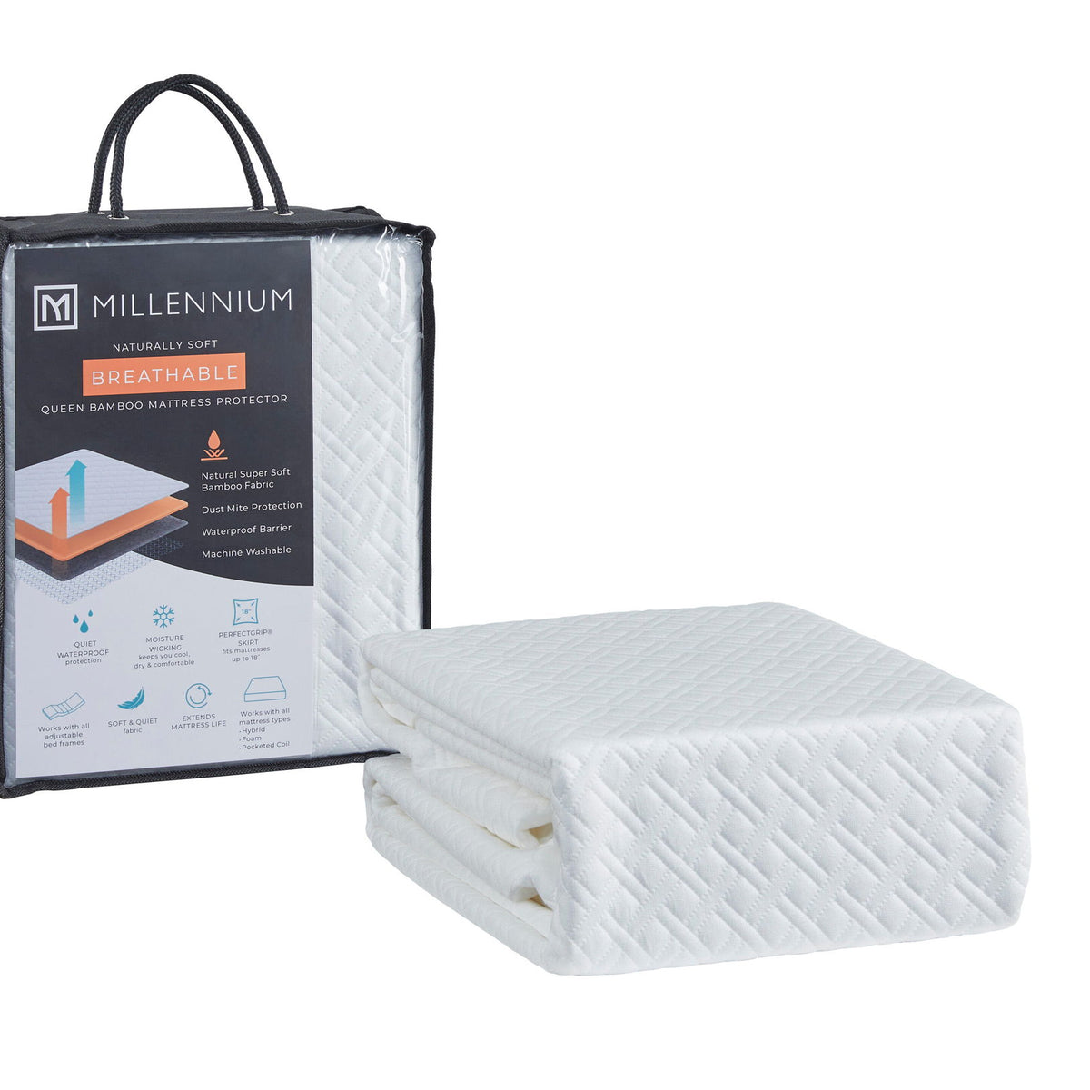 Basic Protector - Queen Mattress Protector (Set of 4) - White