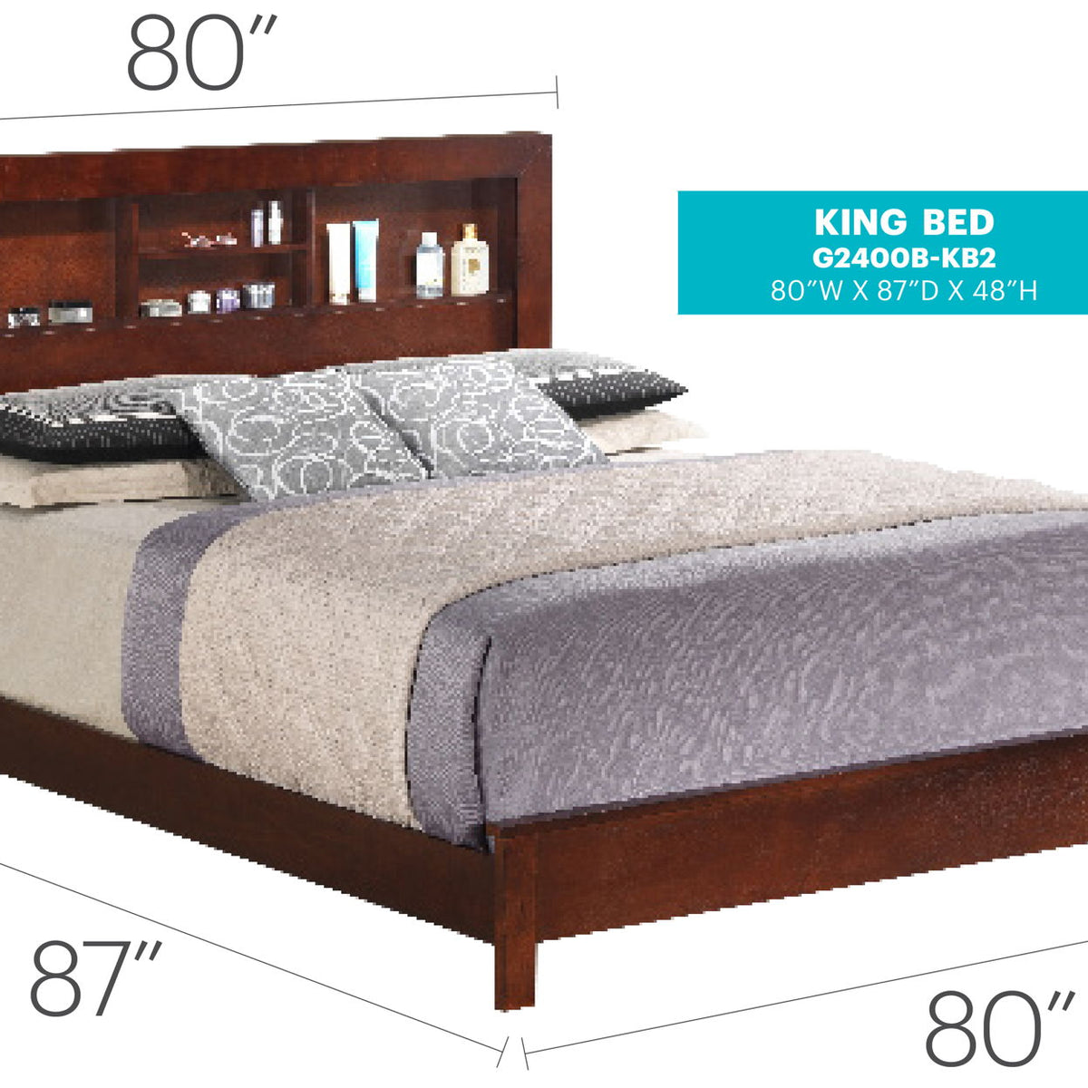 Bed With Transitional Design Stylish