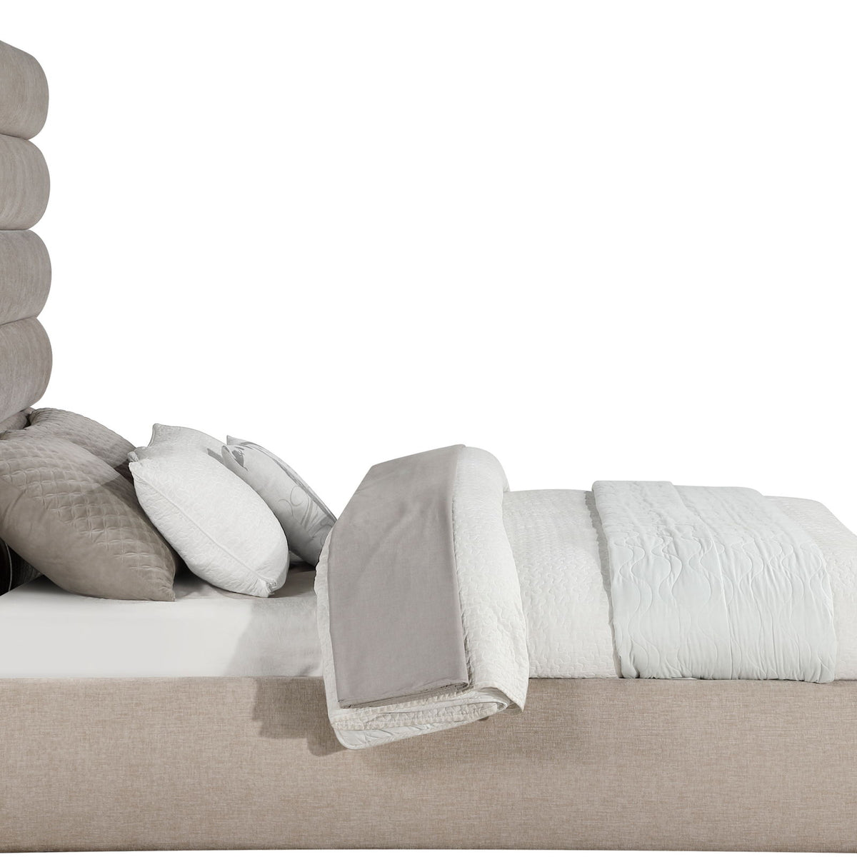 Adam - Chenille Fabric Bed With 70.5" Headboard
