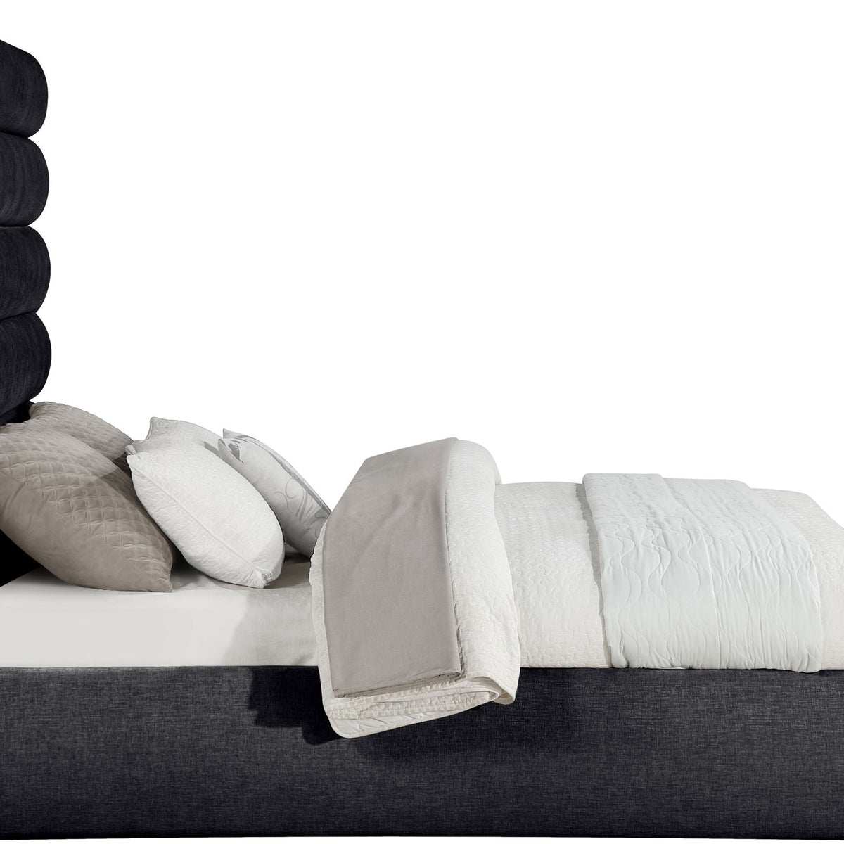 Adam - Chenille Fabric Bed With 70.5" Headboard