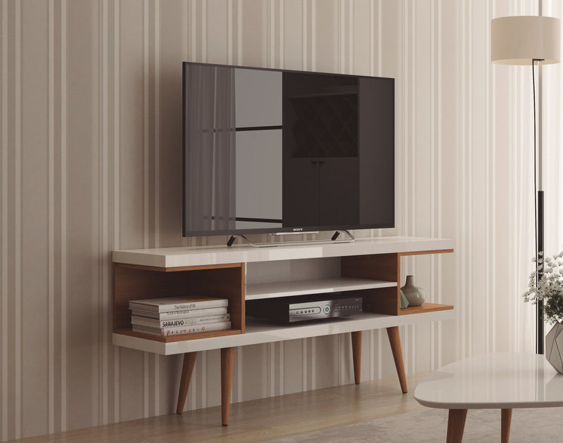 Manhattan Utopia - TV Stand - Maple Cream And White