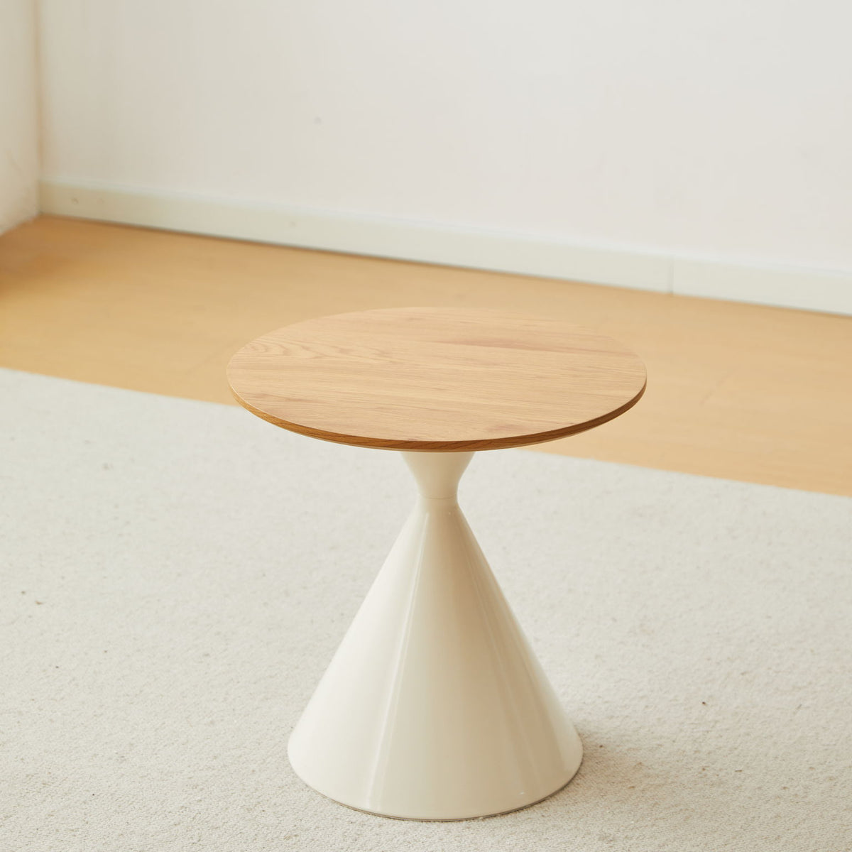 Round Coffee Table - Brown / White