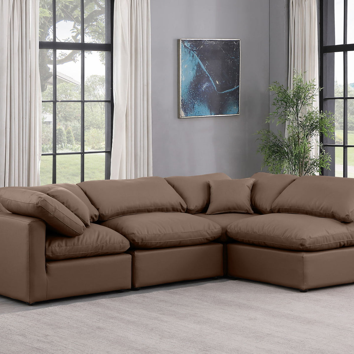 Indulge - Faux Leather 4 Piece Modular Sectional