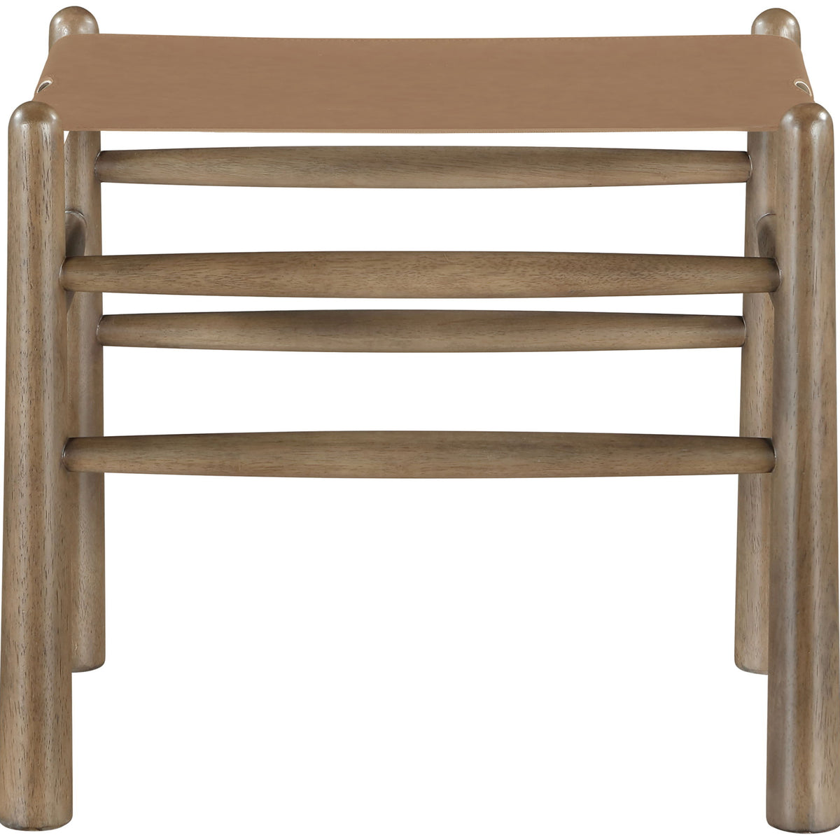 Santos - Faux Leather Upholstered Bench - Walnut Frame