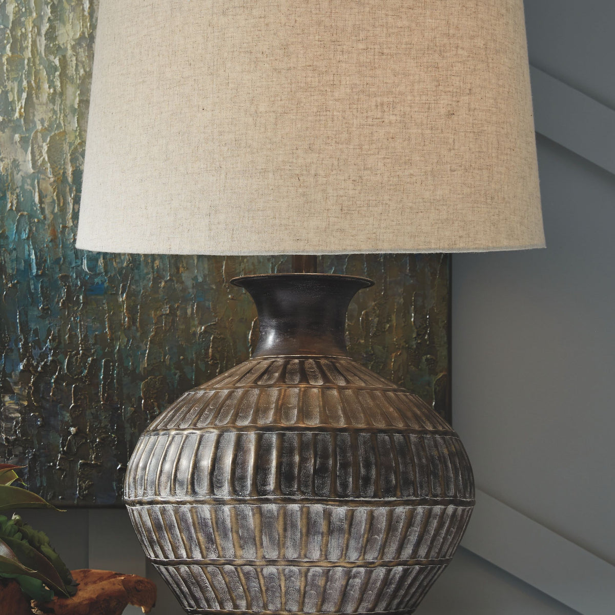Magan - Antique Bronze Finish - Metal Table Lamp