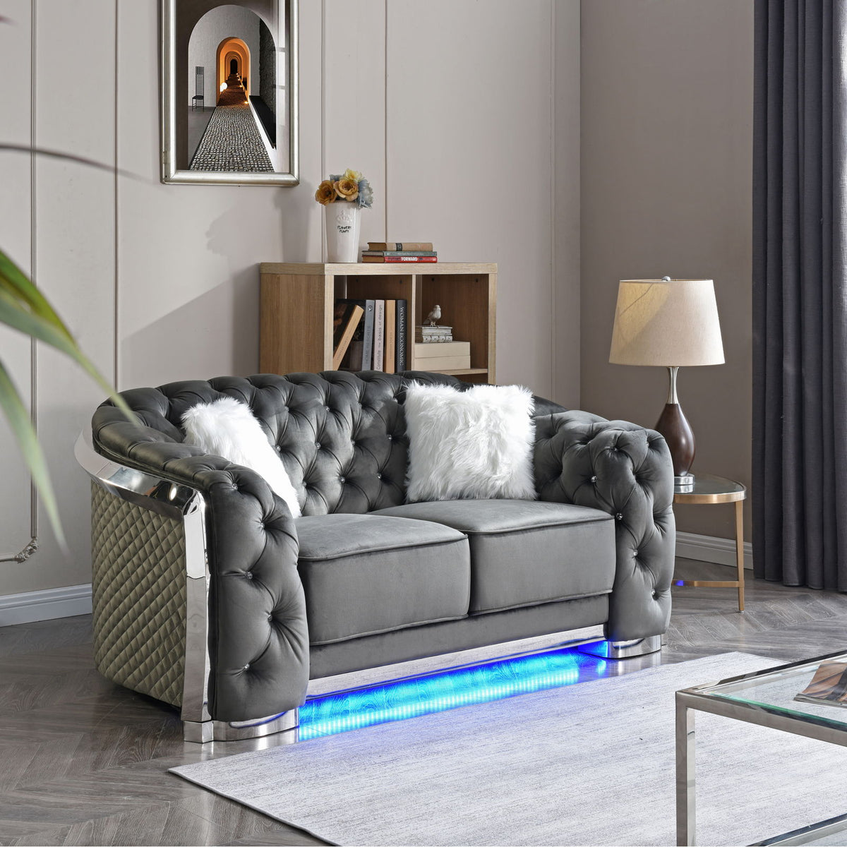 Loveseat With Flared Arms