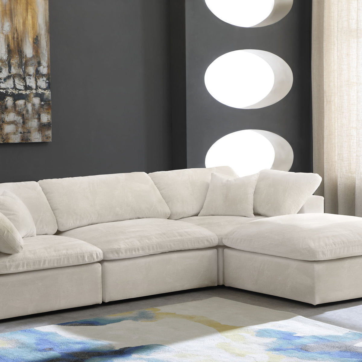 Cozy - 4 Piece Modular Sectional With Chaise
