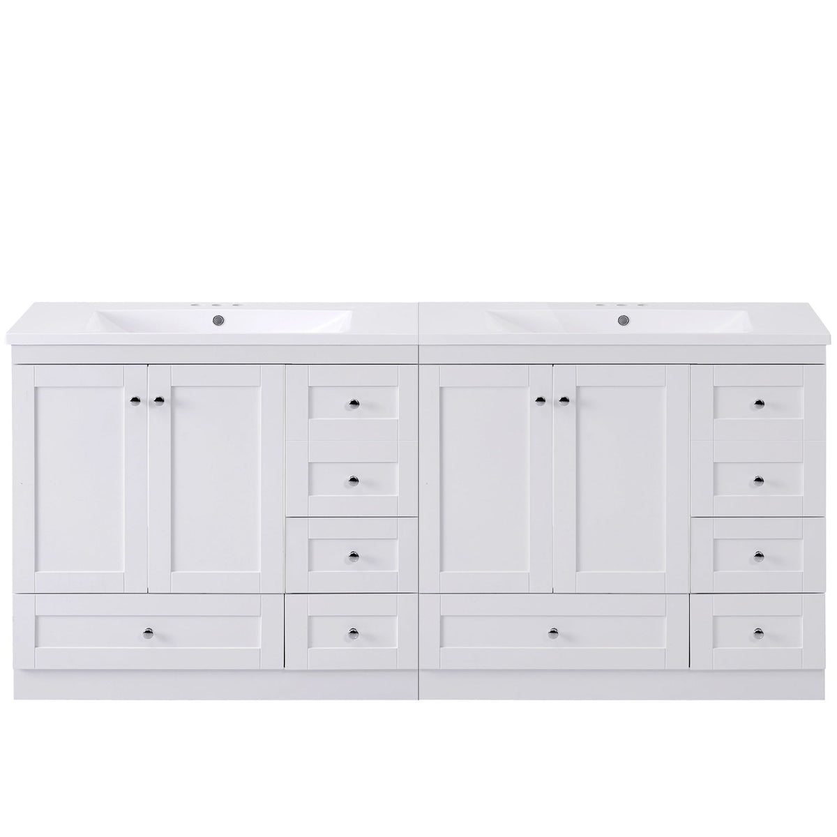 Shaker Free Standing Bathroom Vanity Cabinet & Sink, Soft Close Drawers, Soft Close Doors
