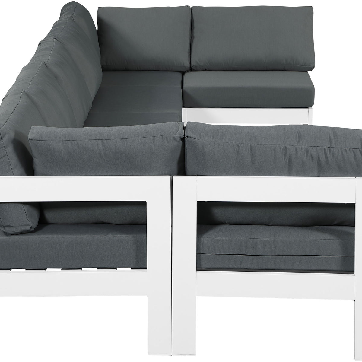 Nizuc - Outdoor Patio 7 Piece Modular Sectional With White Frame