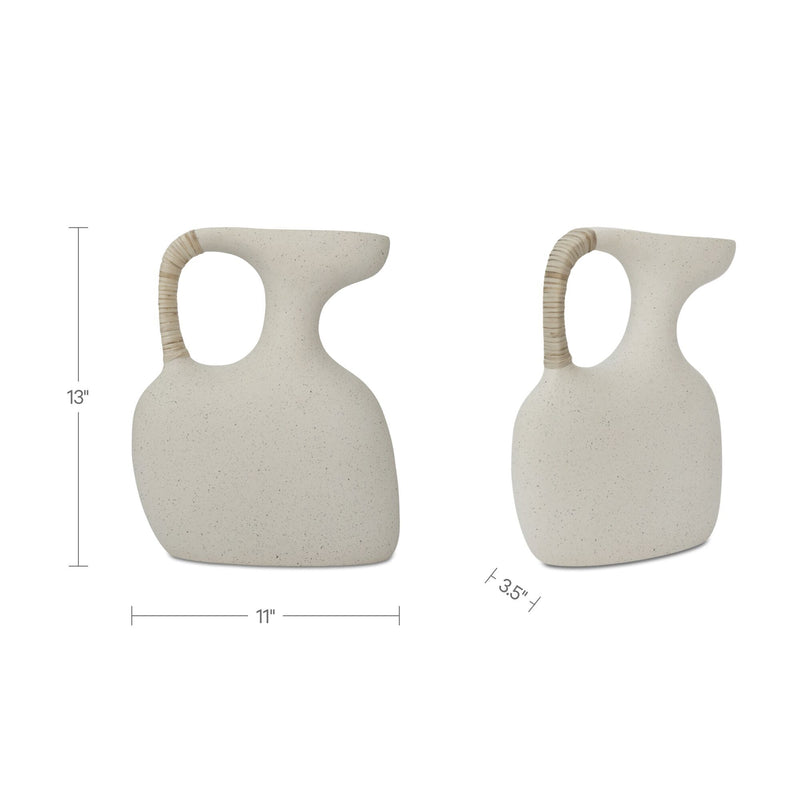 Vila - 13" Sculptural Vessel - Cream White